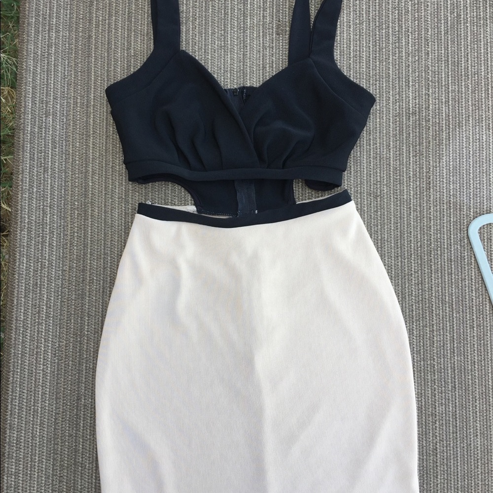 Black Nude Cocktail Mini Dress